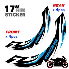 For Kawasaki Ninja 650R 06-24 23 22 Wheel Inner Rim Stickers 17 inch S04B Blue