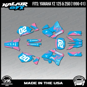 Graphics Kit for Yamaha YZ250 YZ125 (1996-2001) YZ 250 YZ 125 Spear - Pink