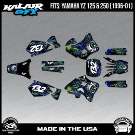 Graphics Kit for Yamaha YZ250 YZ125 (1996-2001) YZ 250 YZ 125 Core - BLUE