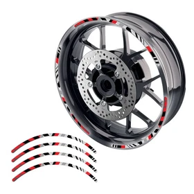 Red 17" Rim Reflective Wheel Stickers SH28 For Suzuki SV 650X 19 20