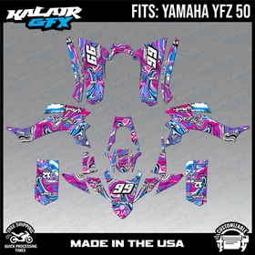 Graphics Kit for Yamaha YFZ 50 YFZ50 (All Years) Snagged Series - Magenta