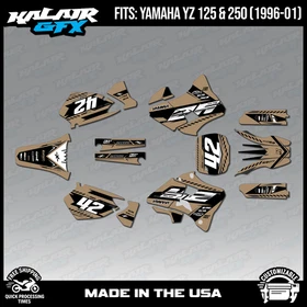 Graphics Kit for Yamaha YZ250 YZ125 (1996-2001) YZ 250 YZ 125 Lethal Series -Tan