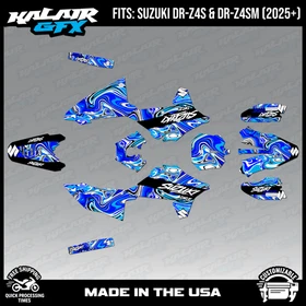 Graphics Kit for Suzuki DR-Z4S DR-Z4SM DRZ4SM 2025 2026 Snagged-BLUE