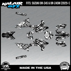 Graphics Kit for Suzuki DR-Z4S DR-Z4SM DRZ4SM 2025 2026 Shatter-WHITE