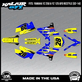 Graphics Kit for Yamaha YZ250 YZ125 (2002-2014) UFO PLASTICS Factory - Yellow