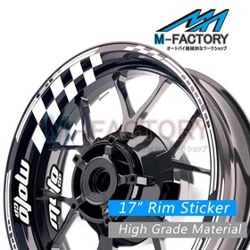 Racing 17 Inch White Rim Stickers AA01 For Kawasaki ZX6R Ninja 636 600 95-20 17