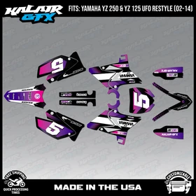 Graphics Kit for Yamaha YZ250 YZ125 (2002-2014) UFO PLASTICS Turbo - Purple