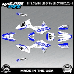 Graphics Kit for Suzuki DR-Z4S DR-Z4SM DRZ4SM 2025 2026 Spear-BLUE-SHIFT