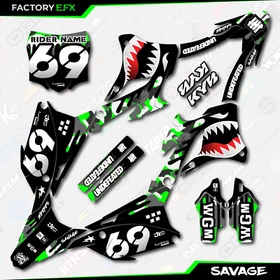 Gray Green Savage Camo Racing Graphic Kit fit 22-25 Kawasaki KX112 kx 112 Decal