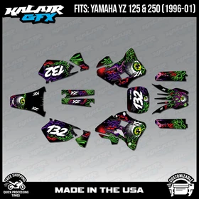 Graphics Kit for Yamaha YZ250 YZ125 (1996-2001) YZ 250 YZ 125 Core - GREEN