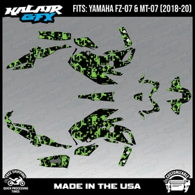 Graphics Kit for  YAMAHA FZ-07 MT-07 (2018-2020)  Digital Series - Green