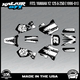 Graphics Kit for Yamaha YZ250 YZ125 (1996-2001) YZ 250 YZ 125 Splash - White