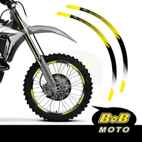 YELLOW HONEYCOMB Wheel Stickers Decals Dirt Bike For Honda XR 400R 96-04 02 03