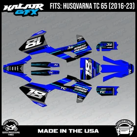 Graphics Kit for Husqvarna TC65 (2016-2023) TC 65 Warrior Series - Blue