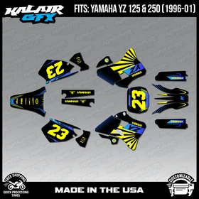 Graphics Kit for Yamaha YZ250 YZ125 (1996-2001) YZ 250 YZ 125 FH- Cyan