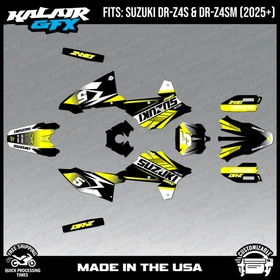 Graphics Kit for Suzuki DR-Z4S DR-Z4SM DRZ4SM 2025 2026 Turbo-YELLOW