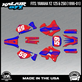 Graphics Kit for Yamaha YZ250 YZ125 (1996-2001) YZ 250 YZ 125 Swift - Red