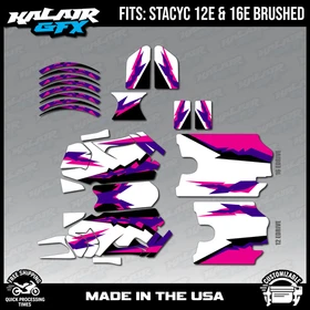 Graphics Kit for STACYC 12 EDRIVE and 16 EDRIVE BRUSHED Vintage - PURPLE