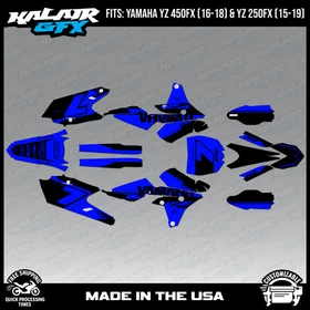 Graphics Kit for Yamaha YZ450FX (2016-2018) and YZ250FX (2015-19) Legend-Blu Shf