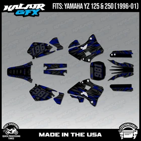 Graphics Kit for Yamaha YZ250 YZ125 (1996-2001) YZ 250 YZ 125 Twitch - Blue