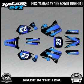 Graphics Kit for Yamaha YZ250 YZ125 (1996-2001) YZ 250 YZ 125 Splash- Blue Shift