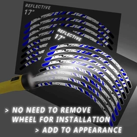 Reflective Rim Wheel Stickers Fits 17" SH11 For Yamaha FZ09 MT-09 18-21 20 19