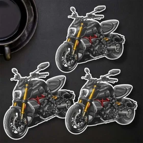 Ducati Diavel 1260 Stickers - Set of 3 KissCut Motorcycle Vinyl Decals for Rider