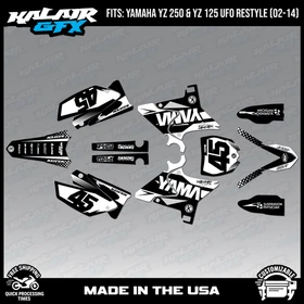 Graphics Kit for Yamaha YZ250 YZ125 (2002-2014) UFO PLASTICS Division - White