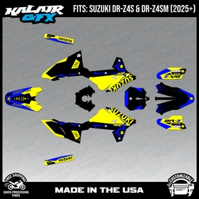 Graphics Kit for Suzuki DR-Z4S DR-Z4SM DRZ4SM 2025 2026 Evader-YELLOW