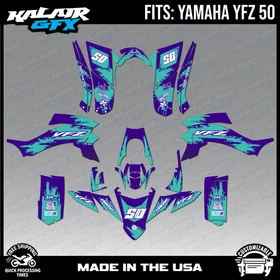 Graphics Kit for Yamaha YFZ 50 YFZ50 (All Years) Splash Series - Teal