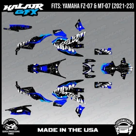 Graphics Kit for YAMAHA FZ-07 MT-07 (2021-2023) Carnage Series - Blue