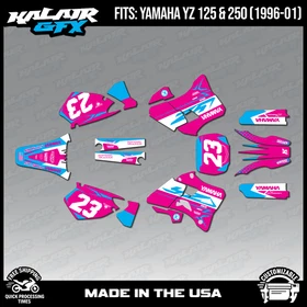 Graphics Kit for Yamaha YZ250 YZ125 (1996-2001) YZ 250 YZ 125 Evader - Cyan