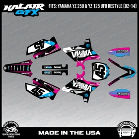 Graphics Kit for Yamaha YZ250 YZ125 (2002-2014) UFO PLASTICS Division - Magenta