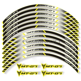Motorcycle Stripes Wheel Tape Decals Stickers For Yamaha MT-07 MT07 RIM 17"
