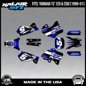 Graphics Kit for Yamaha YZ250 YZ125 (1996-2001) YZ 250 YZ 125 Turbo - Blue