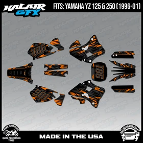 Graphics Kit for Yamaha YZ250 YZ125 (1996-2001) YZ 250 YZ 125 Twitch- Orange