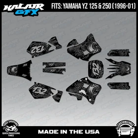 Graphics Kit for Yamaha YZ250 YZ125 (1996-2001) YZ 250 YZ 125 Core - SMOKE