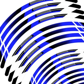 Red A01B Motorcycle MX Bike 21" 19 inch Stripes Rim Wheel Stickers For Kawasaki