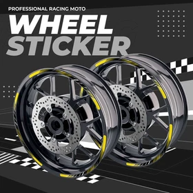 Yellow 17'' Rim Wheel Sticker Decal Strip Tape L02B For Honda CB 919 Hornet 900