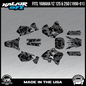 Graphics Kit for Yamaha YZ250 YZ125 YZ 250 (1996-2001) Invasion - SMOKE