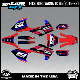 Graphics Kit for Husqvarna TC65 (2016-2023) TC 65 Warrior Series - Red