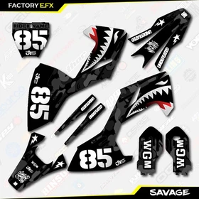 Black Savage Racing graphics kit fits 18-24 Husqvarna TC85 Decals