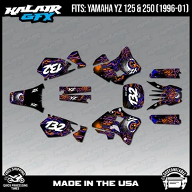 Graphics Kit for Yamaha YZ250 YZ125 (1996-2001) YZ 250 YZ 125 Core - ORANGE