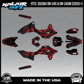 Graphics Kit for Suzuki DR-Z4S DR-Z4SM DRZ4SM 2025 2026 Twitch-RED