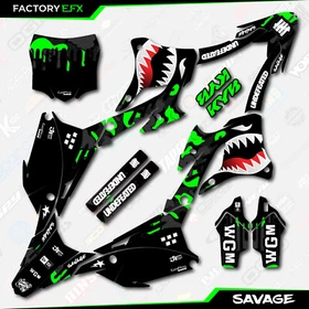 Gray Green Savage Camo Racing Graphics Kit fits 22-25 Kawasaki KX85 Kx 85 Decal