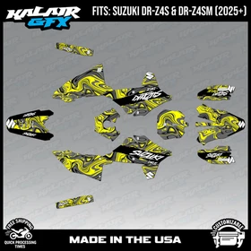 Graphics Kit for Suzuki DR-Z4S DR-Z4SM DRZ4SM 2025 2026 Snagged-YELLOW