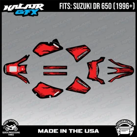 Graphics Kit for Suzuki DR650 (All Years) DR 650 Ember Series - RED