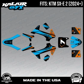 Graphics Kit for KTM Electric Mini SXE2 (2024+) Bash - CYAN