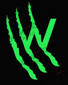 Letter W Claw Talon Scratch Finger Vinyl Transfer Decal
