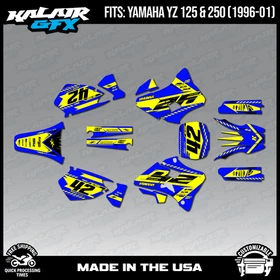 Graphics Kit for Yamaha YZ250 YZ125 (1996-2001) YZ 250 YZ 125 Lethal - Yellow